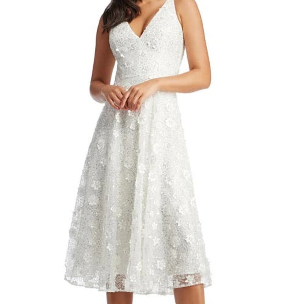 Dress The Population Midi White Dress Size Medium New with Tags Size Med